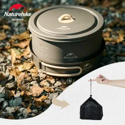 Ensemble de casseroles en aluminium NATUREHIKE - Antiadhésives, portables, pour le camping et les pique-niques
